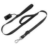 Wisedog two-handle leash with poop bag holder for comfortable daily walks.