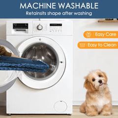 All-season Wittop dog bed in blue, reversible warmth and cooling sides