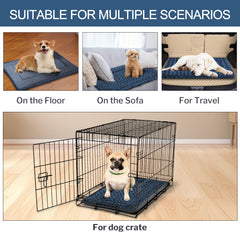 Wittop blue kennel pad with non-slip bottom keeps bed in place