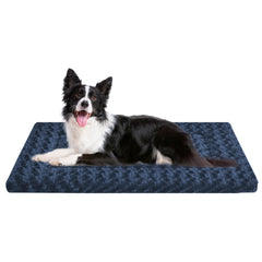 Wittop washable dog bed in blue, plush orthopedic comfort for crates