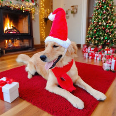 Wiz BBQT dog scarf Christmas soft acrylic keeps dog warm and cozy.