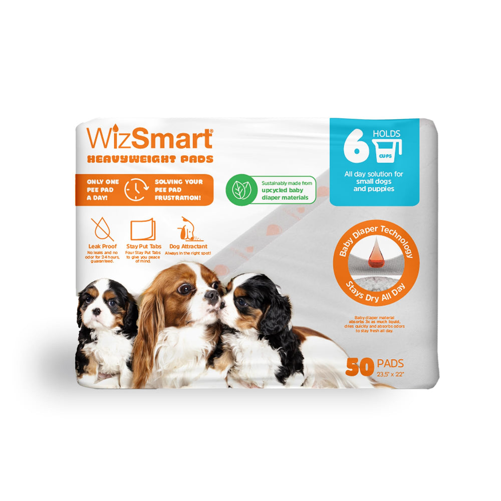WizSmart Heavyweight dog pads with absorbent core for moisture control during training.