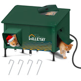 WLLEYAY extra large heated cat house outdoor front view for feral cats in winter