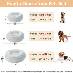 WNPETHOME Calming Donut Bed warm plush surface conveys luxurious texture for curling up.