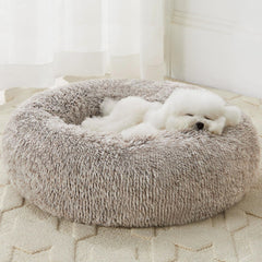 WNPETHOME calming donut dog bed front view, plush surface inviting deep, cozy rest for large dogs