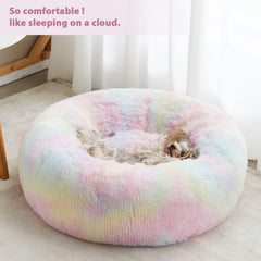 WNPETHOME Donut bed inner plush shows calming comfort for anxious pets.