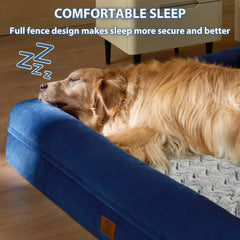 WNPETHOME XL dog bed side-bolster close-up showing wraparound support.
