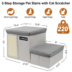 Wn's Day 4-in-1 pet stairs with cat condo and hanging ball for play
