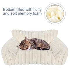 Wn's Day Cute Cat Couch Bed pillow detail emphasizes soft cushioning for neck support.