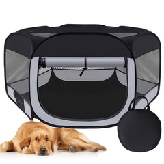 Wn's Day dog cat playpen top view for safe shaded indoor outdoor play