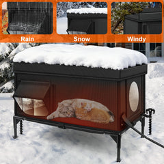 Wn's Day escape door design on the side enables quick safe exit for curious felines