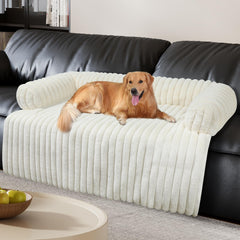 Wn's Day luxurious dog couch bed front view highlights plush comfort and XXL size for bigger dogs.