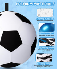 Wofypetny dog herding ball highlights the large size suitable for bigger breeds.