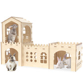 Woiworco extra-large rabbit hideout assembled view showing spacious play area