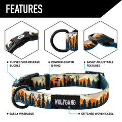 Wolfgang Heavy Duty collar quick-release buckle close-up, easy on/off during walks.