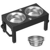 Womnwomn elevated dog bowls stand folded for space-saving storage and quick setup