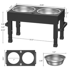 Womnwomn elevated dog bowls stand with height adjustment lets you tailor feeding height