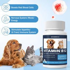WOMRICH B12 tablets pills-closeup showing convenient tablets for appetite support
