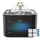 Wonder Creature crystal cat water fountain lid highlights durable stainless steel