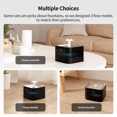 Wonder Creature Crystal Cat Fountain pump runs quietly, reducing noise disturbance.