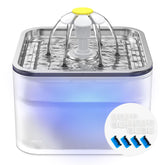 Wonder Creature Crystal Cat Water Fountain with stainless lid, durable and hygienic.
