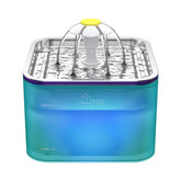 Wonder Creature Crystal Cat Water Fountain with stainless steel lid for durable easy cleaning