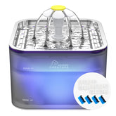 Wonder Creature Crystal Cat Water Fountain stainless steel lid for durable, easy cleaning.