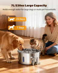 Wonder Creature stainless steel dog water fountain bowl resists rust for safer daily drinking.