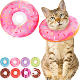 WONONE cat donut collar pink side view keeps wounds safe while resting