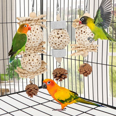 Wontee bird toys-natural-materials-sola highlights safe chewing and enrichment.