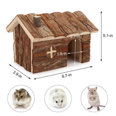 Wontee hamster wood house interior view reveals cozy nesting nook.