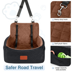 Wooaidagg dog car seat anti-slip bottom keeps seat stable.