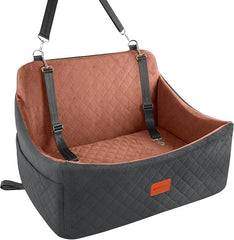 Wooaidagg dog car seat outer view demonstrates secure booster design for travel safety