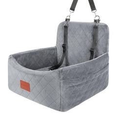 Wooaidagg dog car seat with soft fabric close-up, offering comfort during travel.