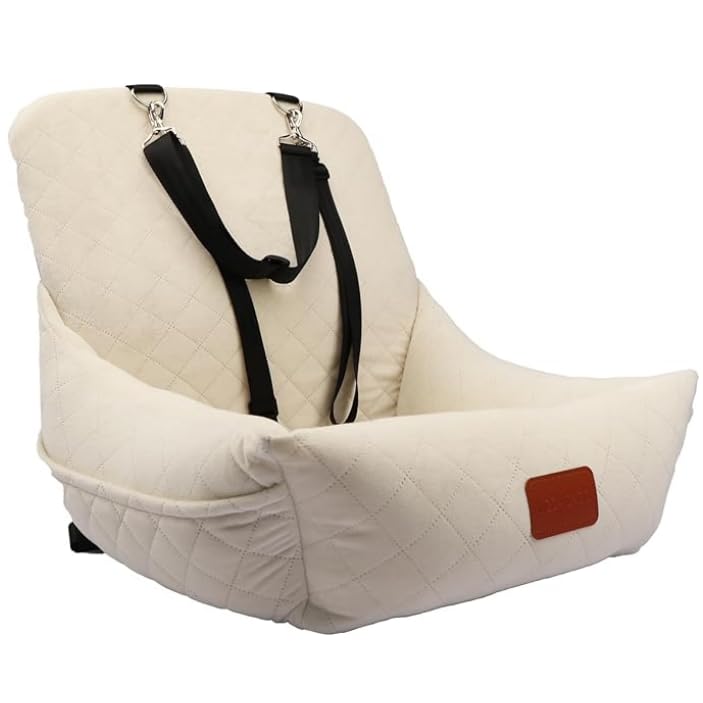 Wooaidagg dog car seat with ultra-soft fabric for cozy rides.