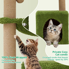 Woochpet green plant accents blend with decor and stimulate play.