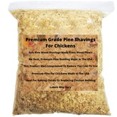 Wood Smith USA Premium Pine Bedding 8qt bag packaging highlighting all-natural, dust-free, absorbent bedding.