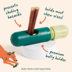 WOOF BullySafe secure-design demonstrates safer chewing without loose ends.