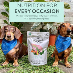 WOOF training snacks with flavorful bites for positive reinforcement sessions.