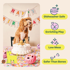 WOOF Party Pupsicle dishwasher-safe design for easy cleanup after playtime.