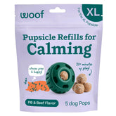 WOOF Pupsicle Refills Calming XL Pack for long-lasting calm during play.