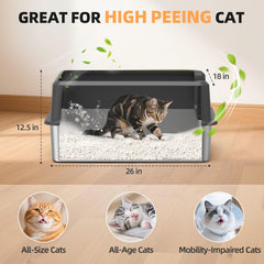 WoofiGo stainless steel litter pan high sides side profile demonstrates mess-reducing durability