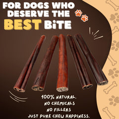 Woofley's collagen sticks 6inch closeup texture shows durable chew surface for medium to large dogs.