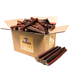 Woofley's collagen sticks 6inch packaging image highlighting the bulk 100-count value for dogs.