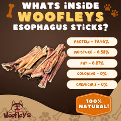 Woofley's Esophagus Stick dog-chewing-action shows long-lasting entertainment.