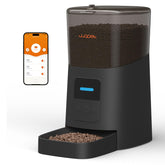 WOPET 6L automatic feeder front view highlights compact design with reliable portion control for pets.