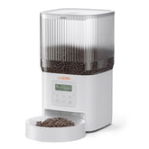 WOPET automatic feeder front view demonstrates a programmable schedule for reliable pet meals.