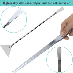 WORFACE aquarium aquascape tools kit curved tweezers lifting delicate roots with control.