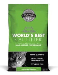 World's Best Cat Litter Original Series 14lb bag demonstrates quick clumping and odor control for easy scooping.