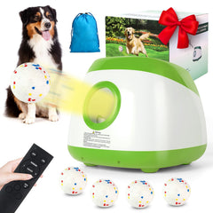 Wortade ball-launcher 40ft throw demonstrates versatile outdoor play for active dogs.